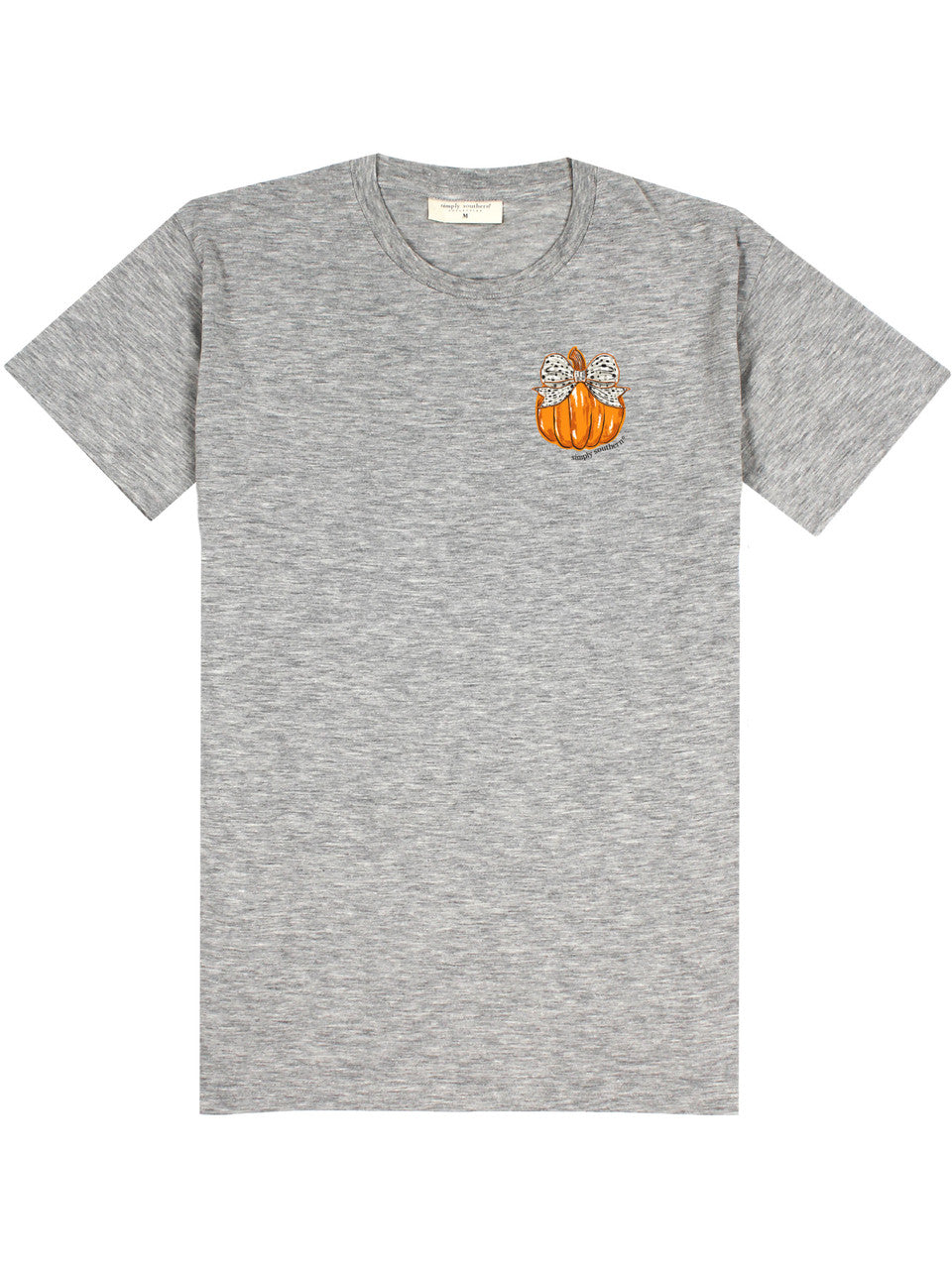 PUMPKIN BOW TEE - STORM HEATHER