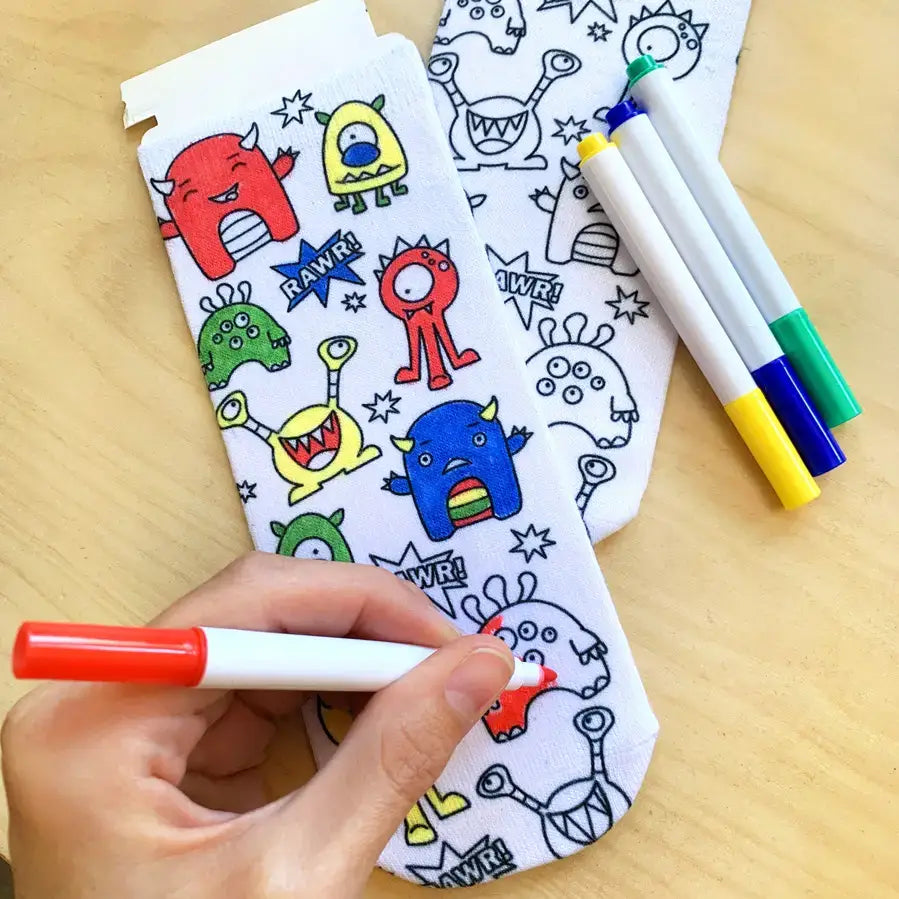 ANKLE SOCKS - DIY COLORING KIT - CONSTRUCTION ZONE