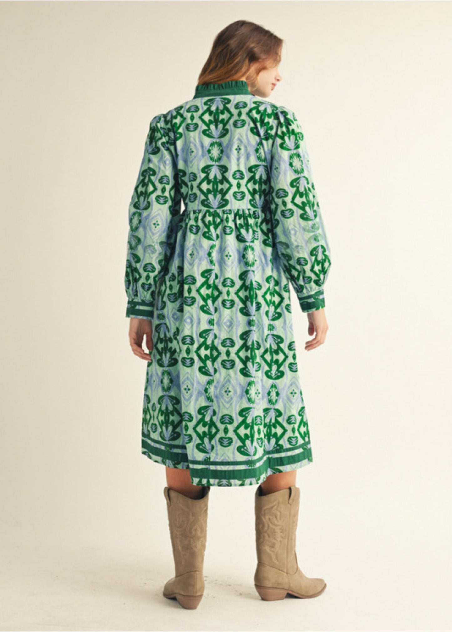 MORGAN DRESS - GREEN MIX