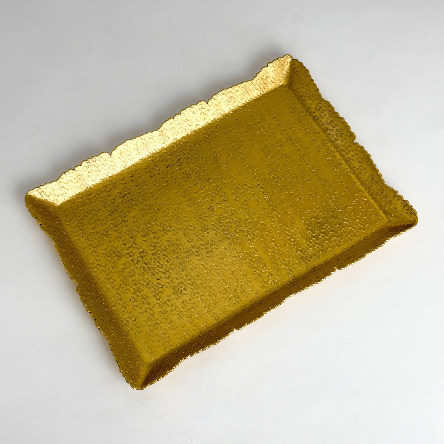 Small Rectangle Gold Aluminum Hammered Cutting Tray