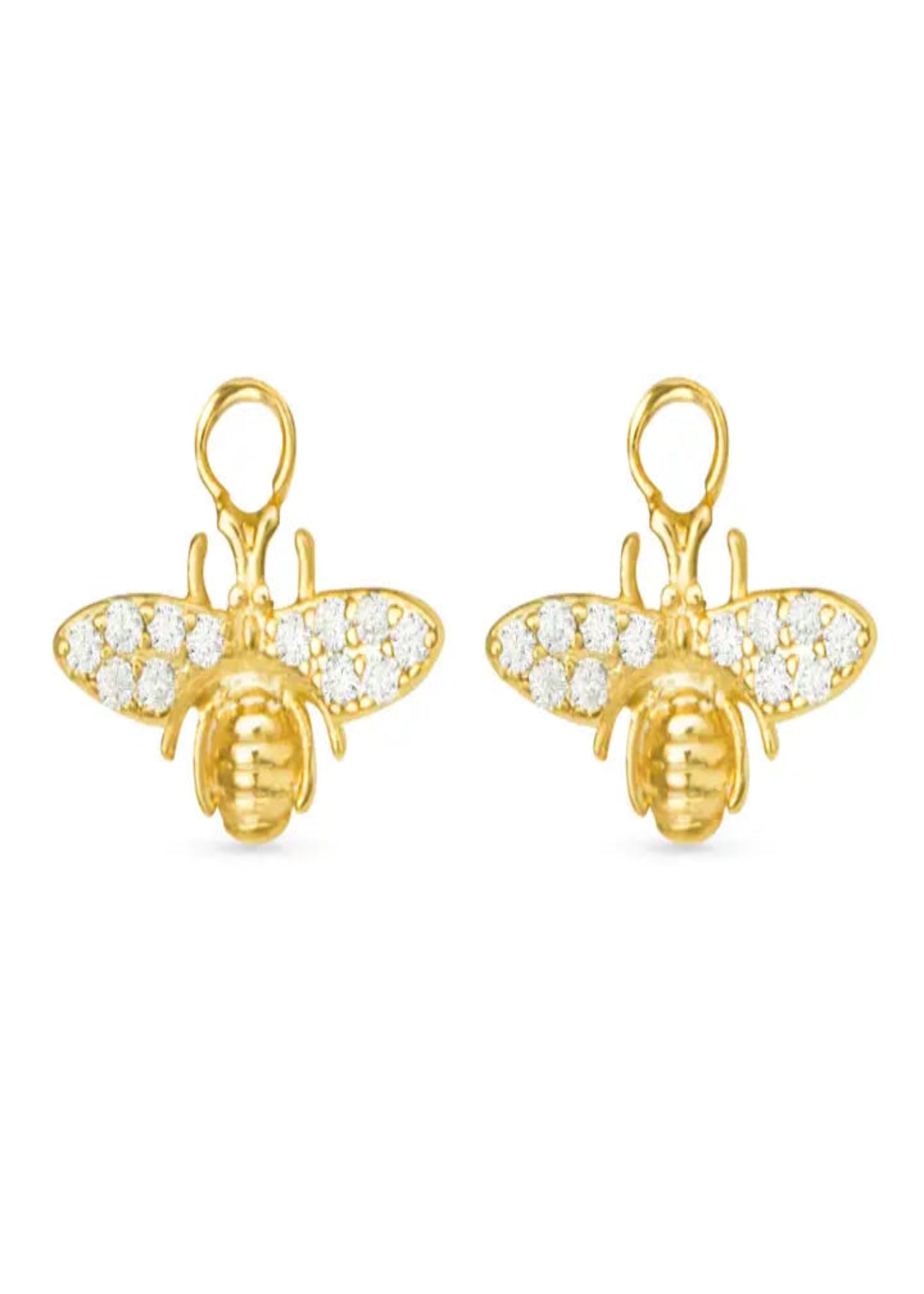 Cz Bee Earring Charm - Gold