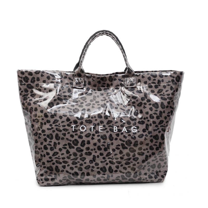 PVC Dot Tote Bag Checkered Striped Waterproof Beach Bag