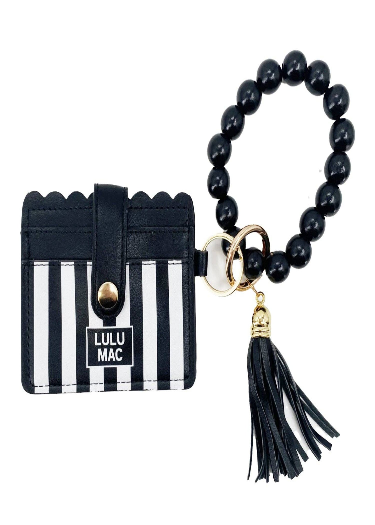 BLACK STRIPE WRISTLET - BEADED