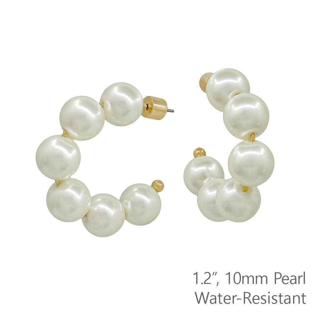 10MM Pearl Hoop Earring