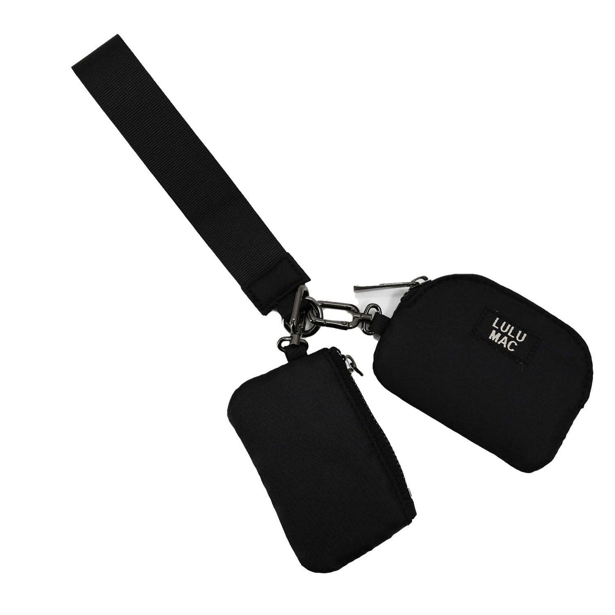 Black Lulu Mac Double Pouch Wristlet