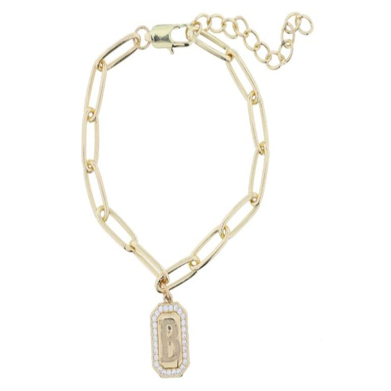 INITIAL EMERALD PLATE BRAC-B