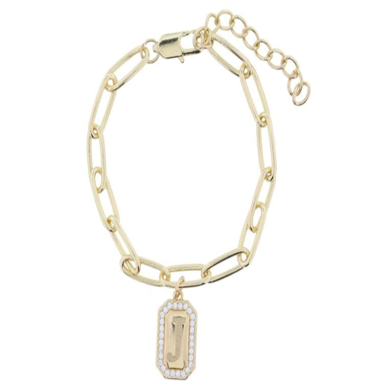 INITIAL EMERALD PLATE BRAC-J