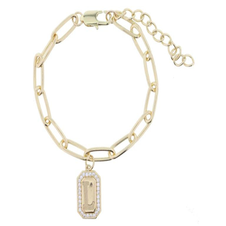 INITIAL EMERALD PLATE BRAC-L