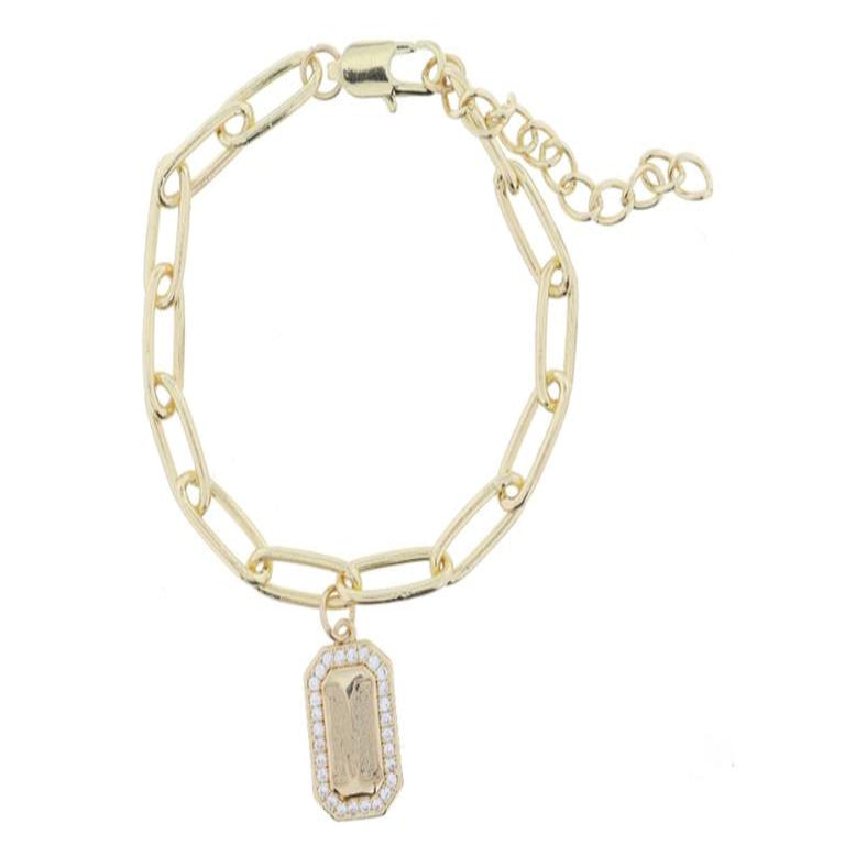 INITIAL EMERALD PLATE BRAC-M