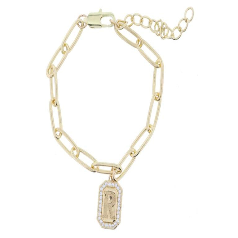 INITIAL EMERALD PLATE BRAC-R