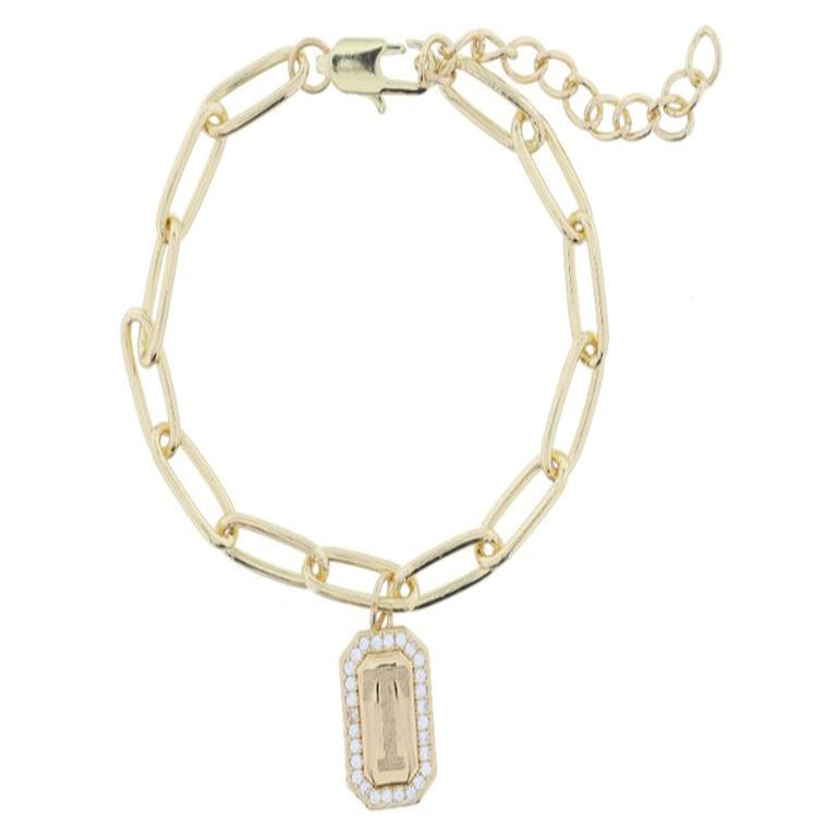 INITIAL EMERALD PLATE BRAC-T