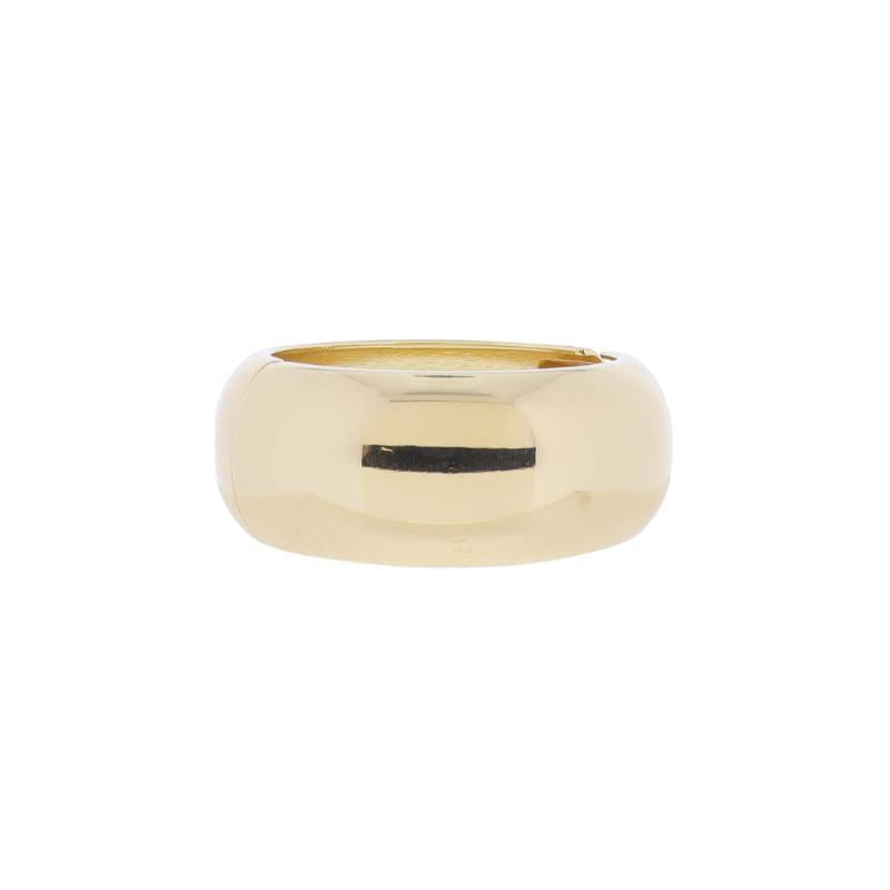 Shiny Hammered Gold Bangle Bracelet with Hinge Closure