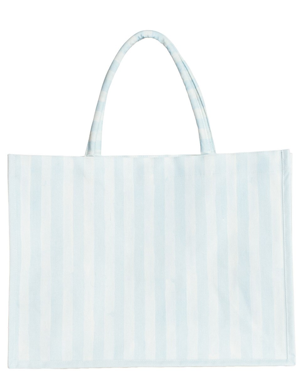 WATERCOLOR STRIPE TOTE - BLUE/WHITE