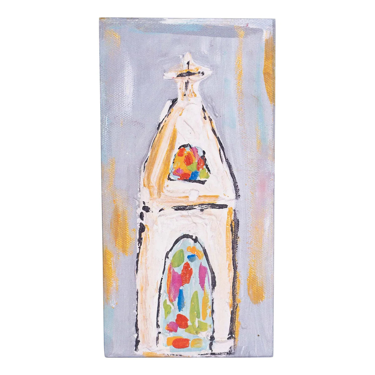 Stained Glass Window Church Wood Block