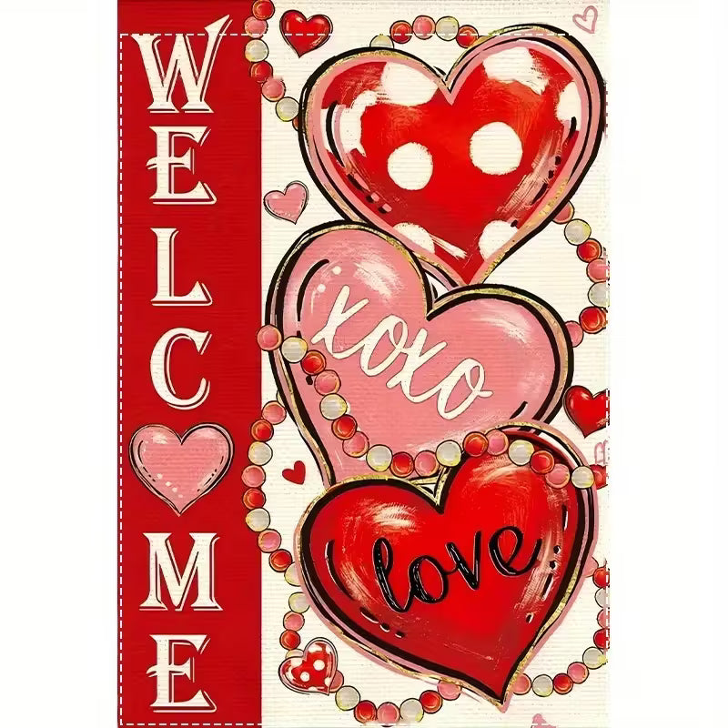 VALENTINES DAY FLAG - HEARTS