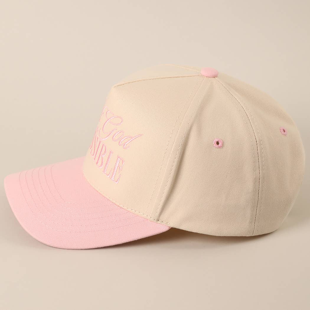 With God All Possible Embroidery Baseball Cap