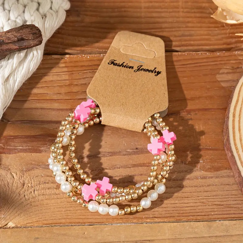 4pcs Golden Beads Boho Chic Bracelet Set