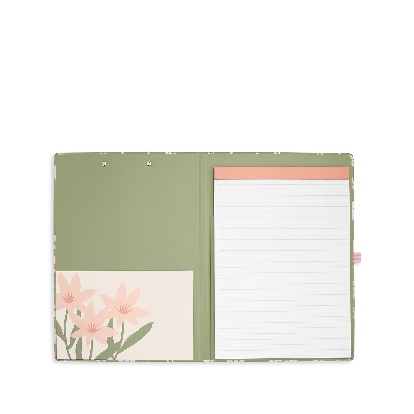 CLIPBOARD FOLIO- DAISY FLORAL GREEN
