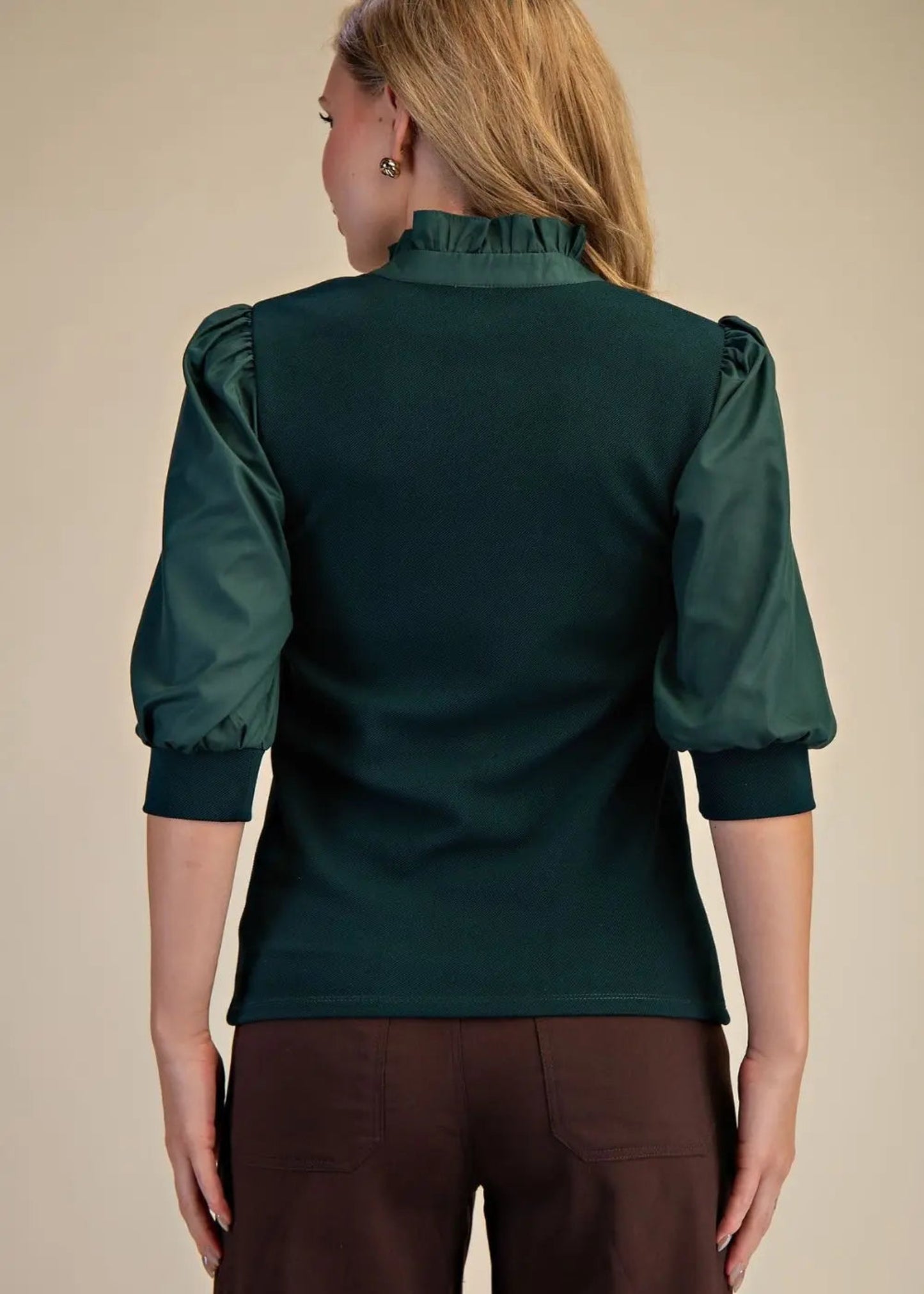 CHLOE TOP - HUNTER GREEN