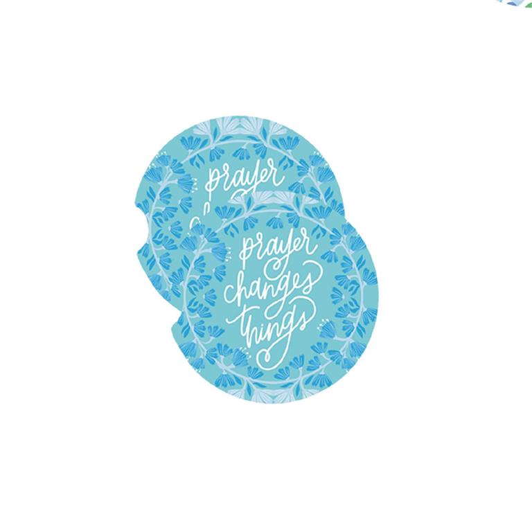 CAR COASTERS PRAYER CHANGES- BLUE