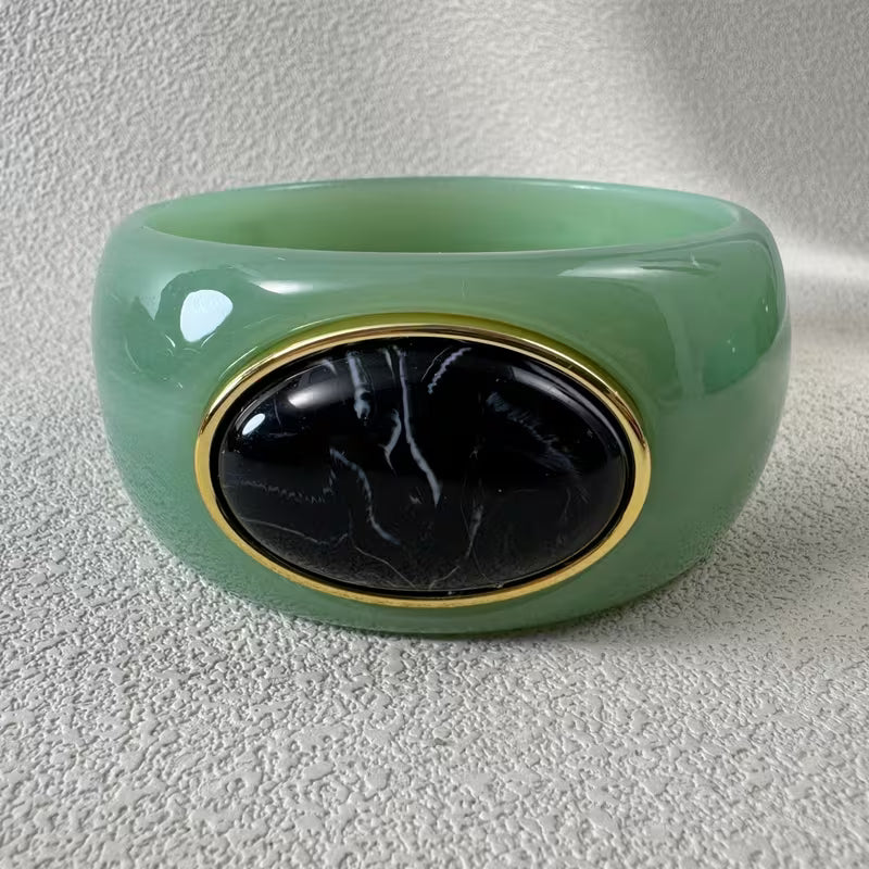 MARBLE WIDE BRACELET - CYAN