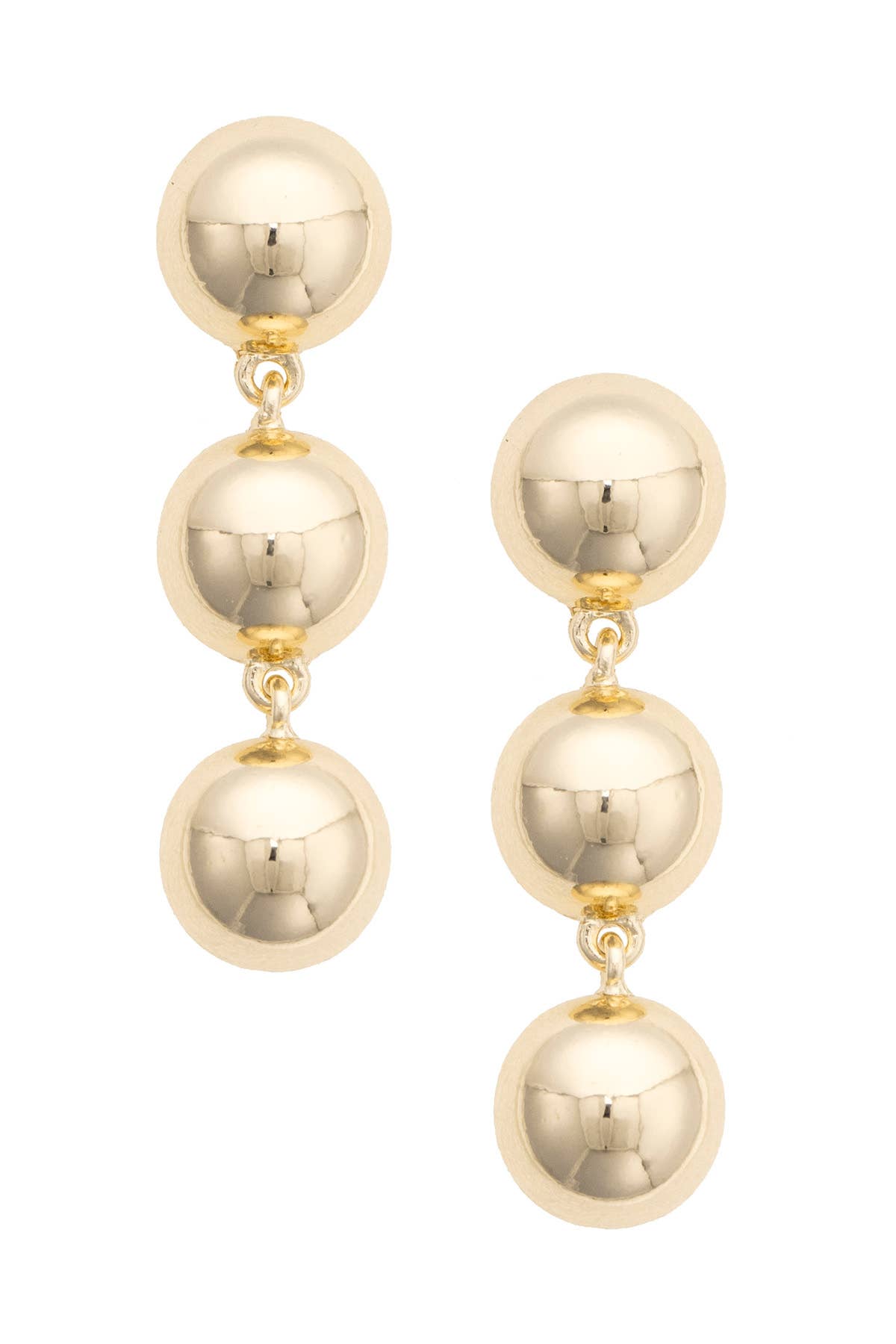 Dome Trio Earrings in Shiny Gold