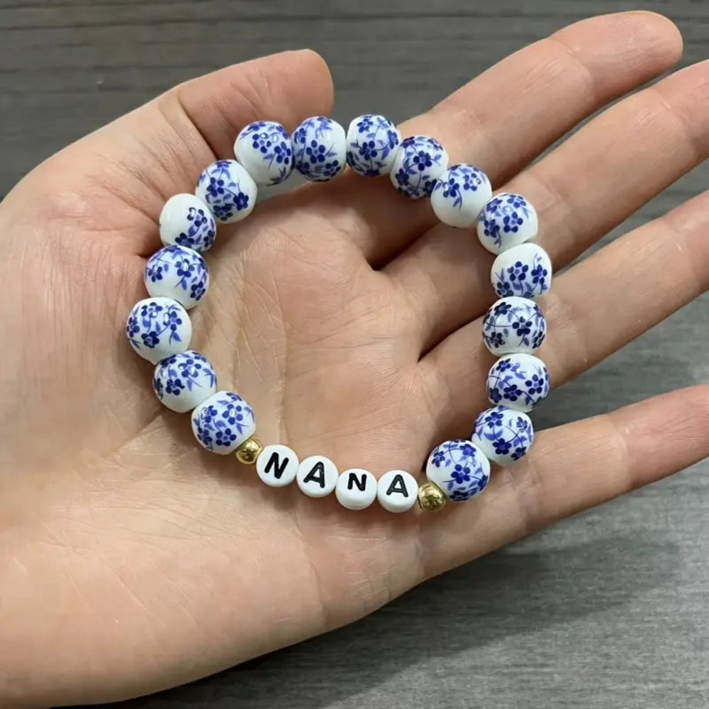 Blue & White Porcelain Ceramic Bead Link-NANA