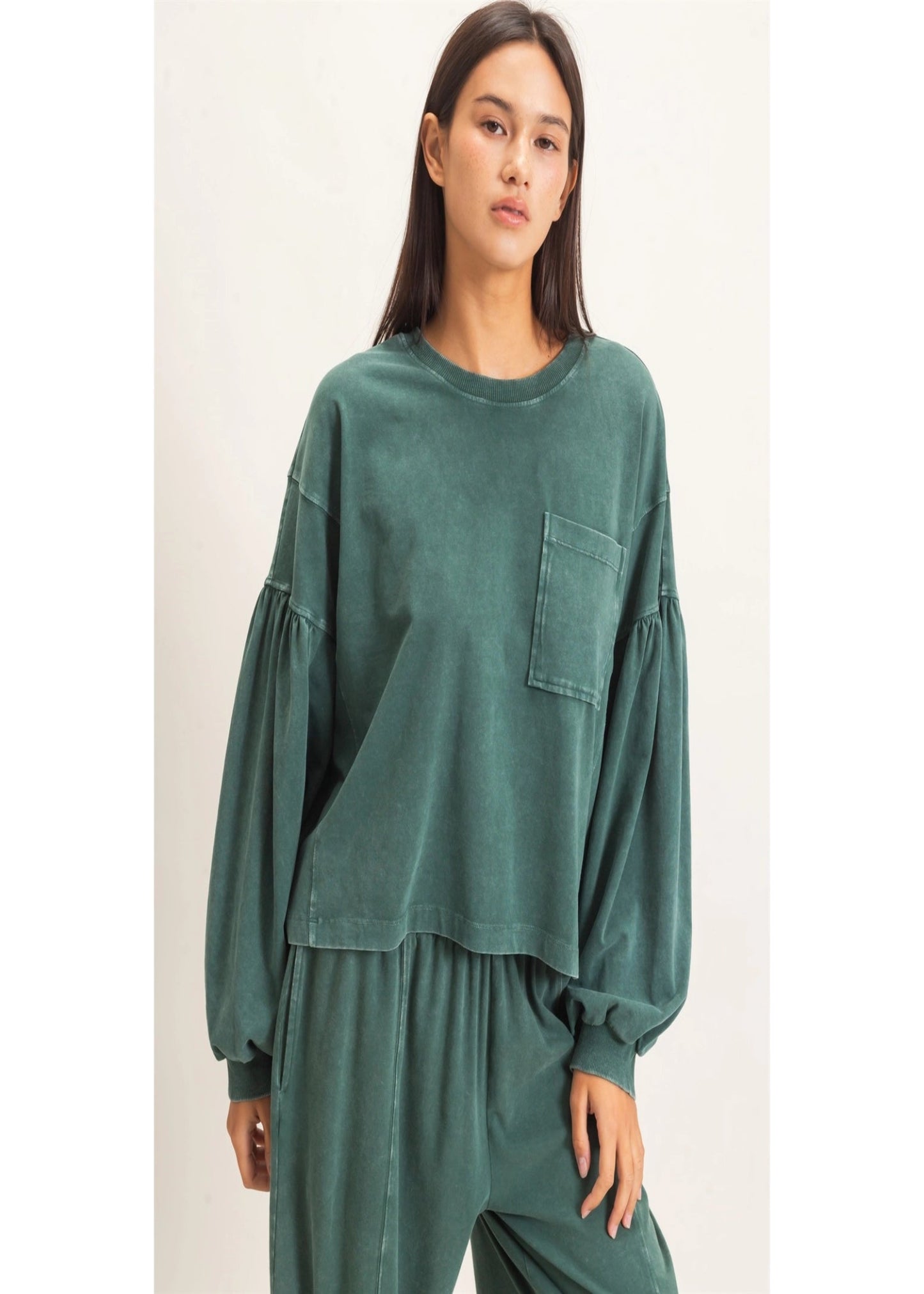 BROOKE TOP - DARK GREEN