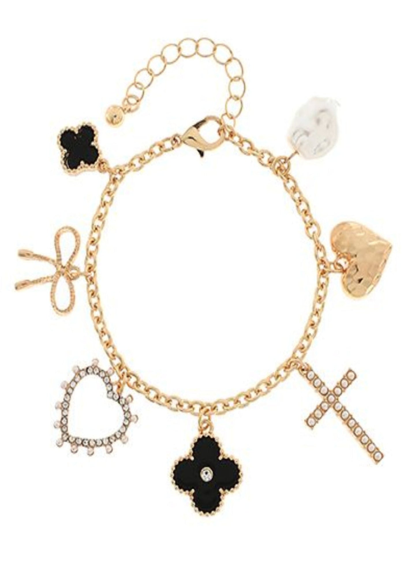 CLOVER & MULTI CHARM BRACELET