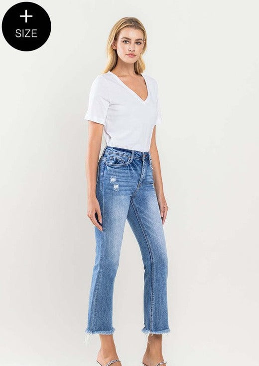 PLUS KICK FLARE JEANS-AMBER