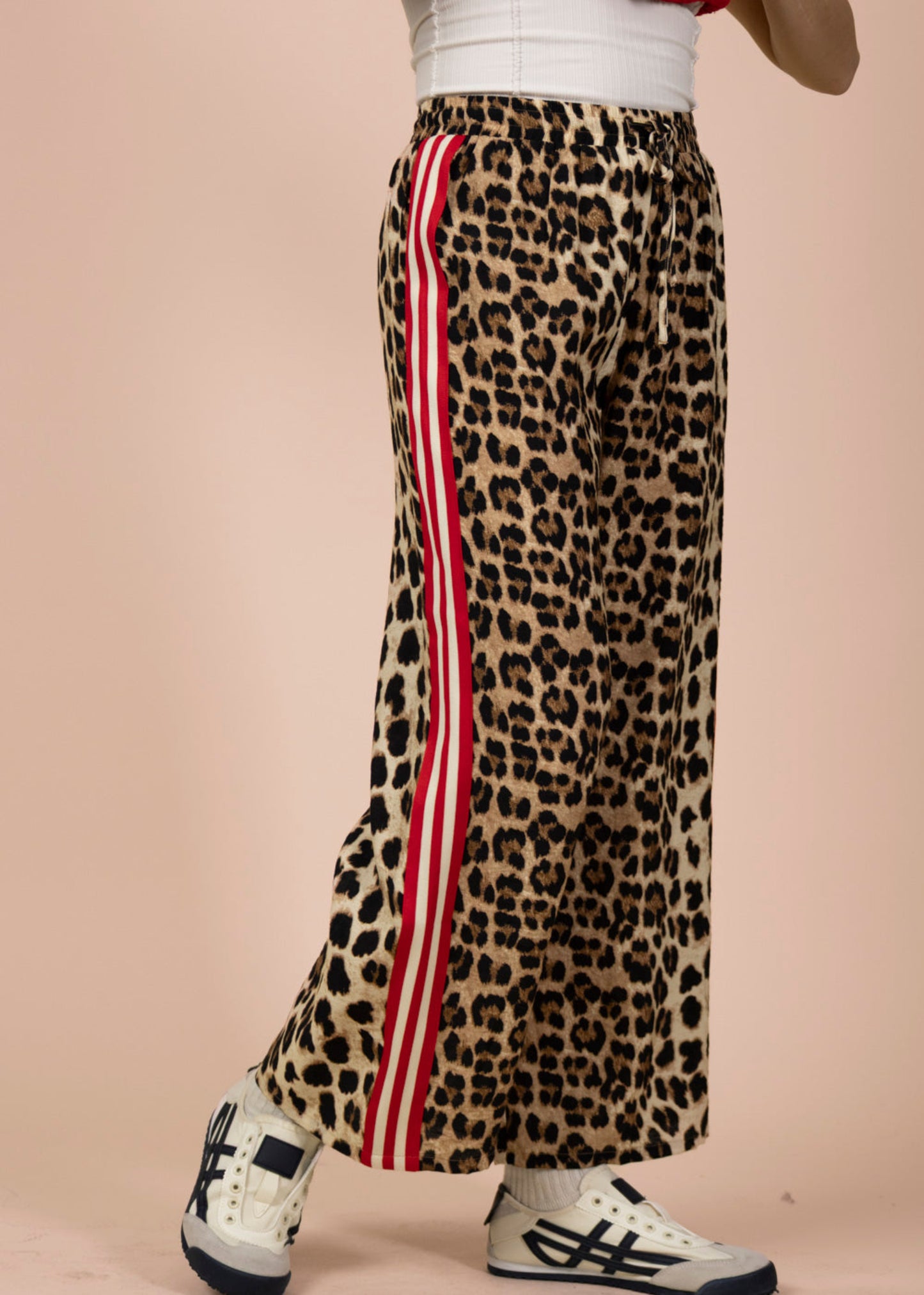 LEOPARD WIDE LEG PANTS