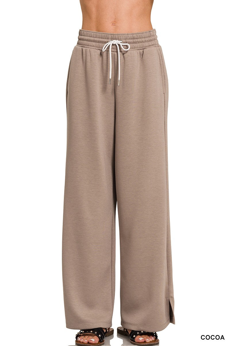 MIA SCUBA DRAWSTRING PANTS: COCOA