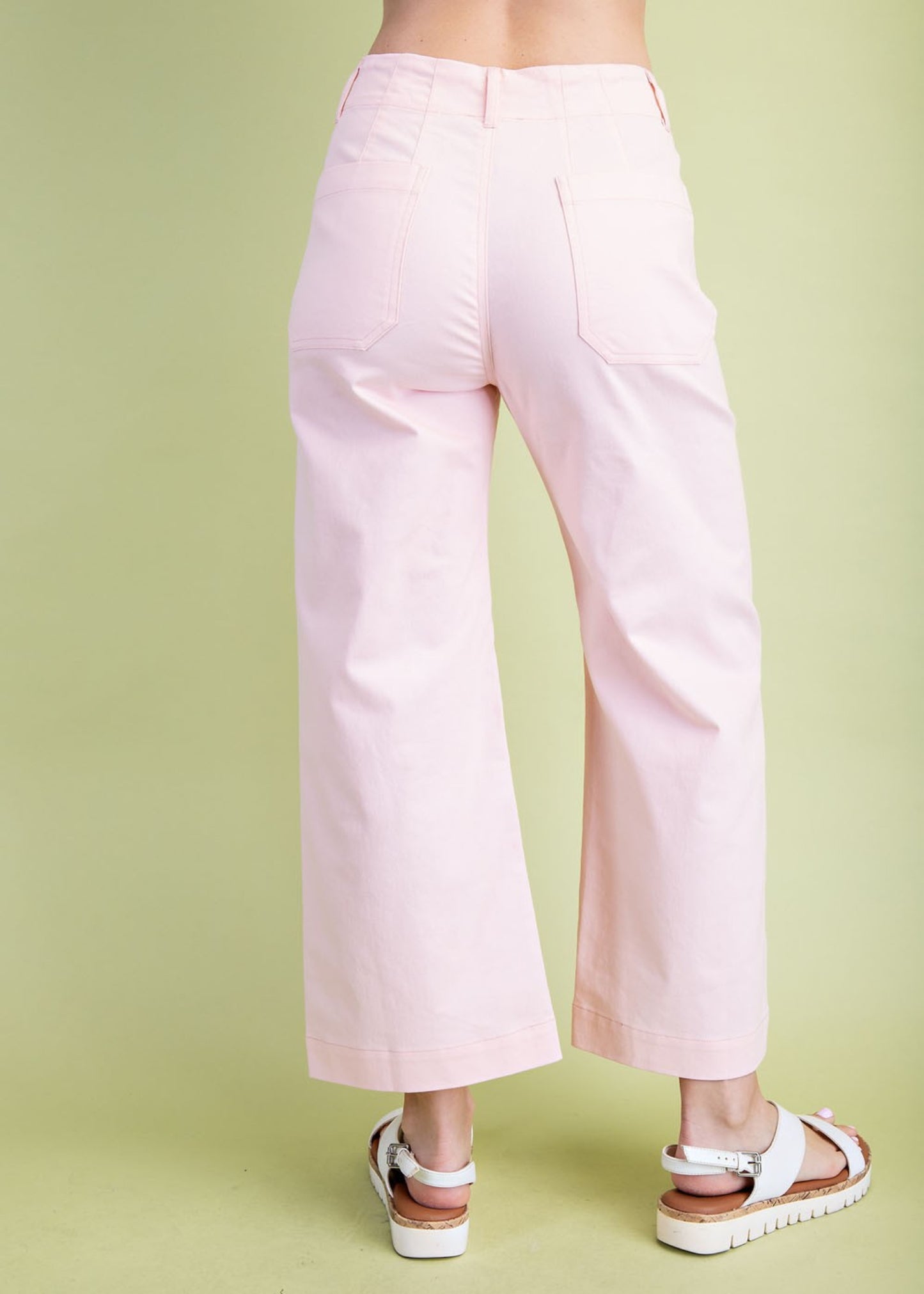 ANKLE CROPPED SUMMER PANTS-PINK