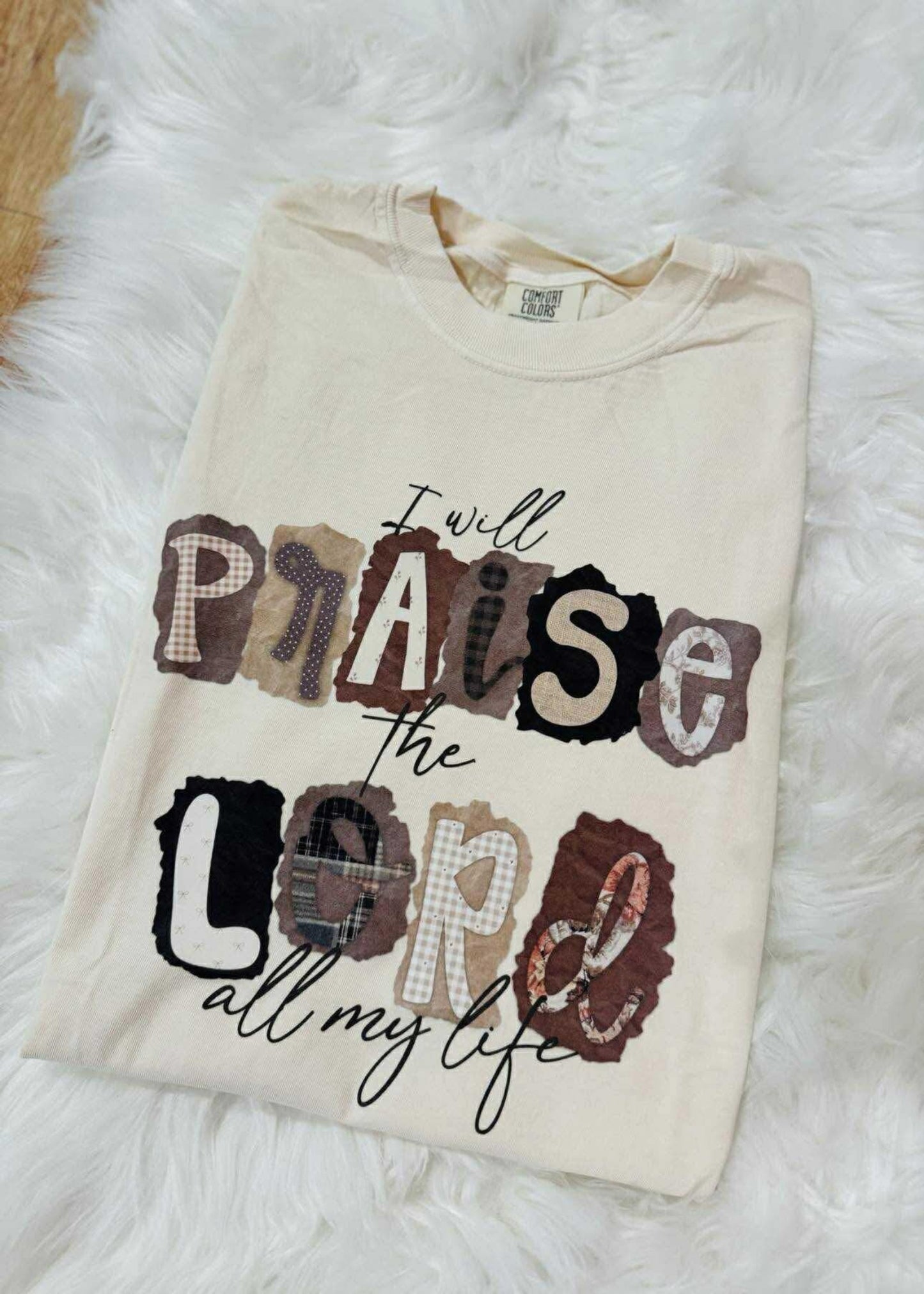 FAITH PRAISE THE LORD TSHIRT - IVORY