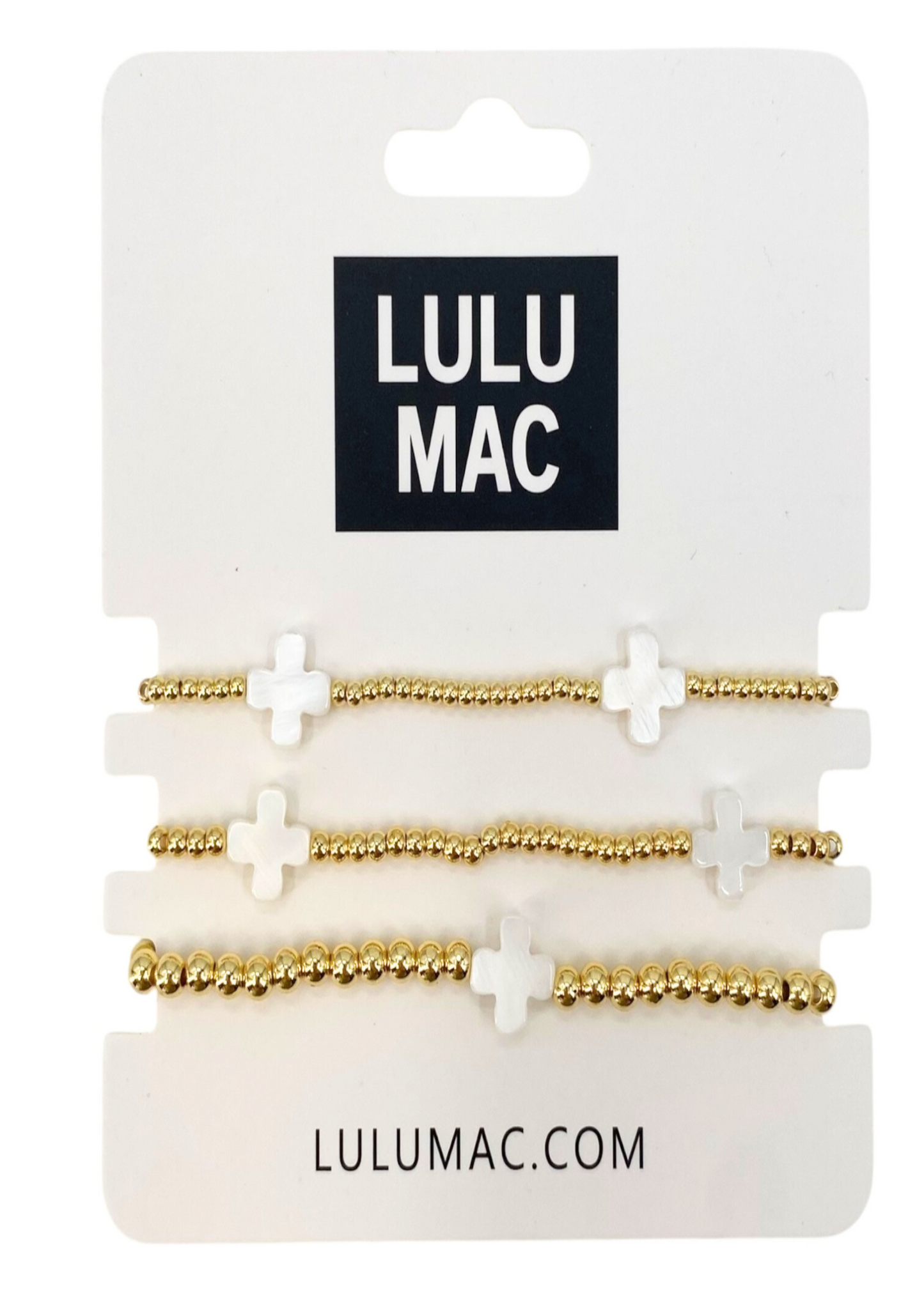 WHITE CROSS BRACELET SET