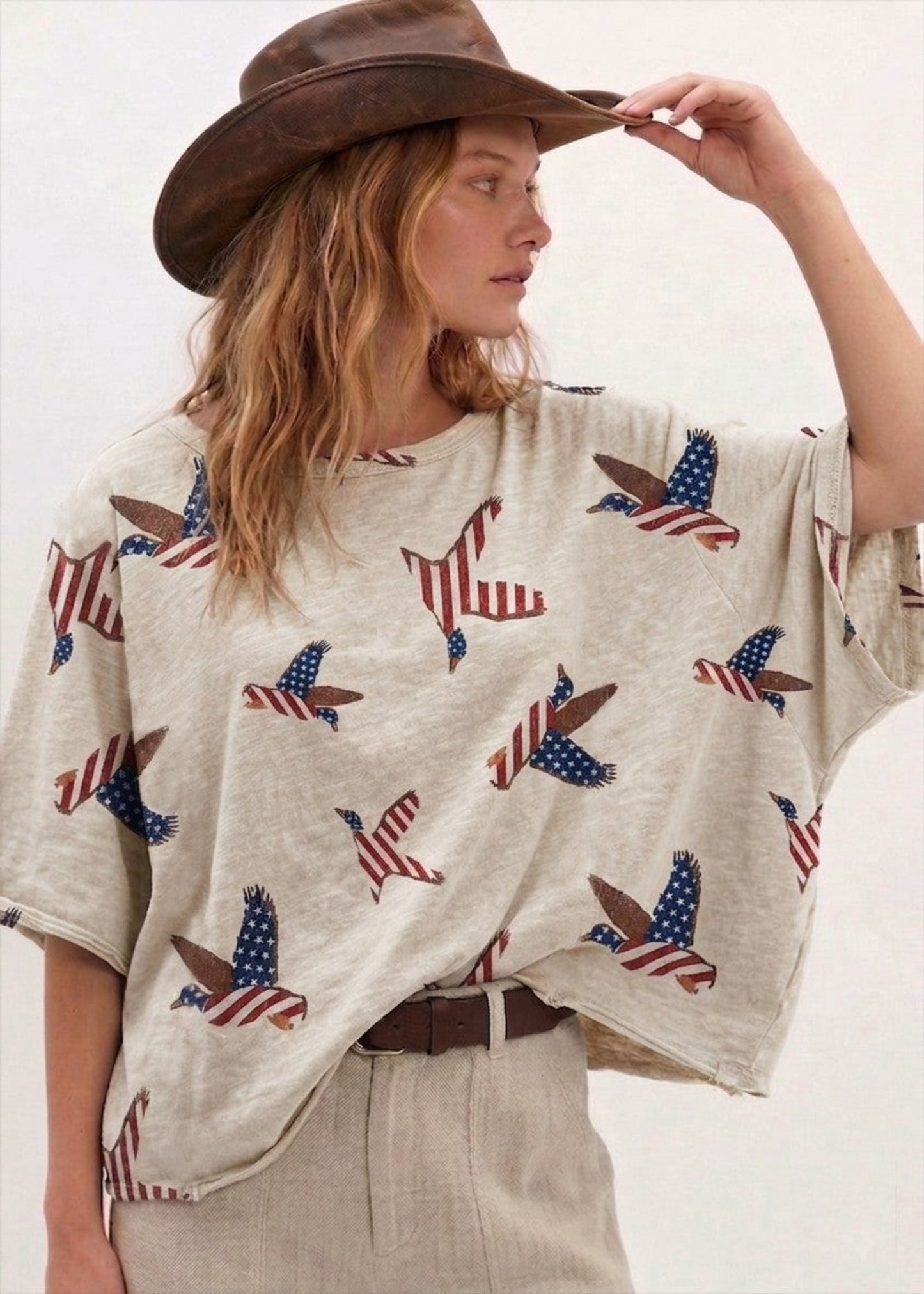 4th Of July Duck Loose Fit Sweatshirt
