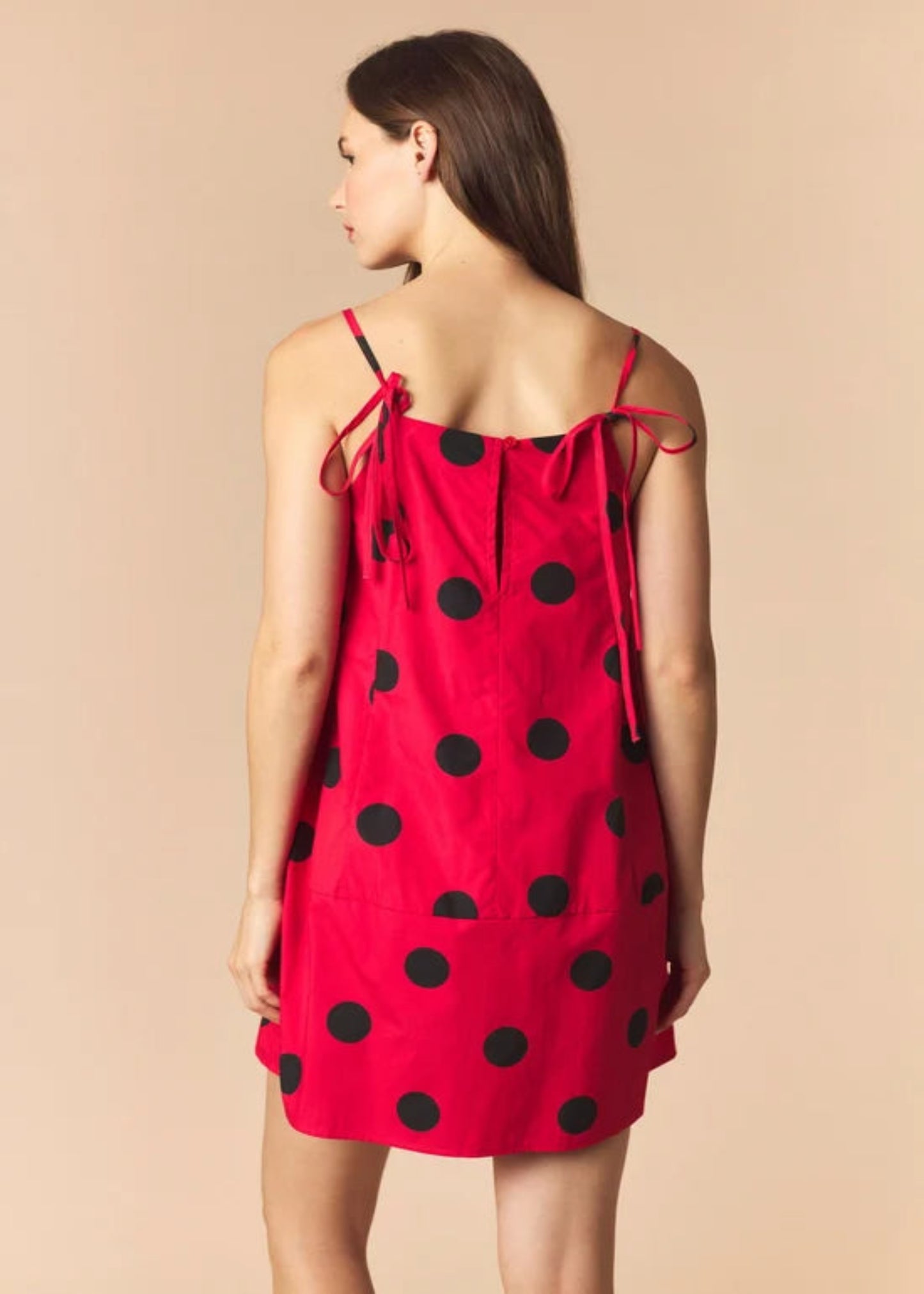 GEORGIA POLKA DOTTED DRESS - RED/BLACK