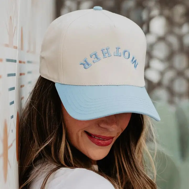 MOTHER UPSIDE DOWN TWO TONED VINTAGE HAT - LIGHT BLUE