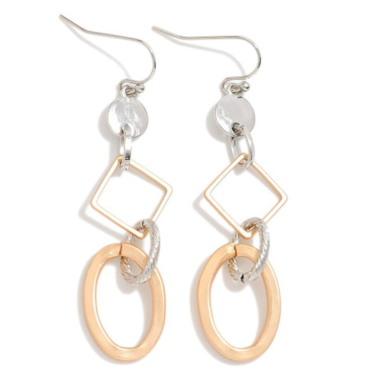 CHAIN LINK METAL TONE EARRINGS