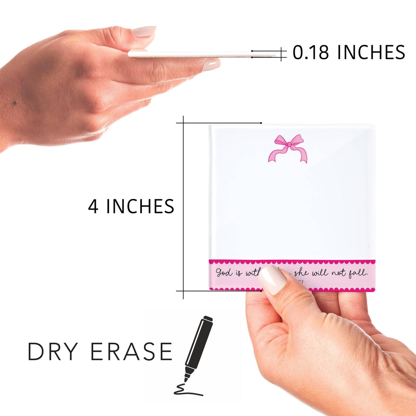 Stocking Stuffer,Pink Bows God Is Within Her Dry Erase Notes