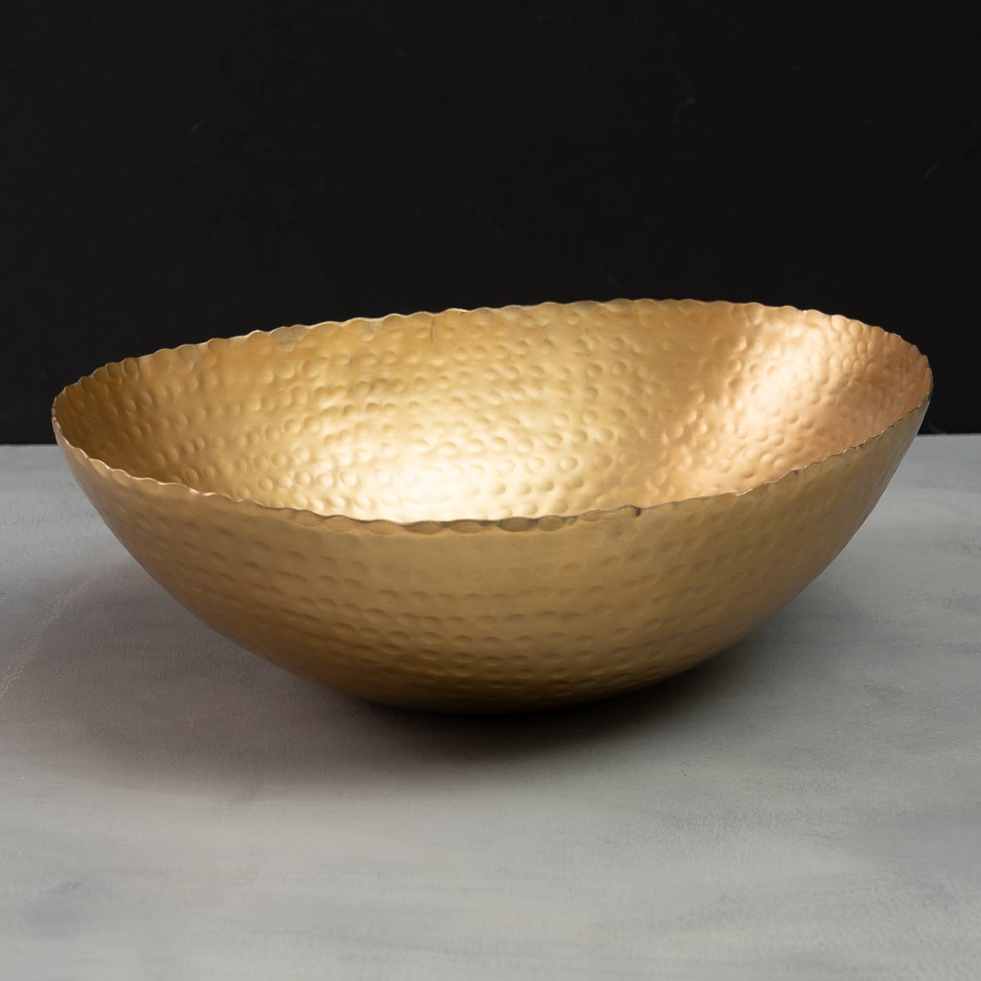 Gold Hammered Oval Bowl