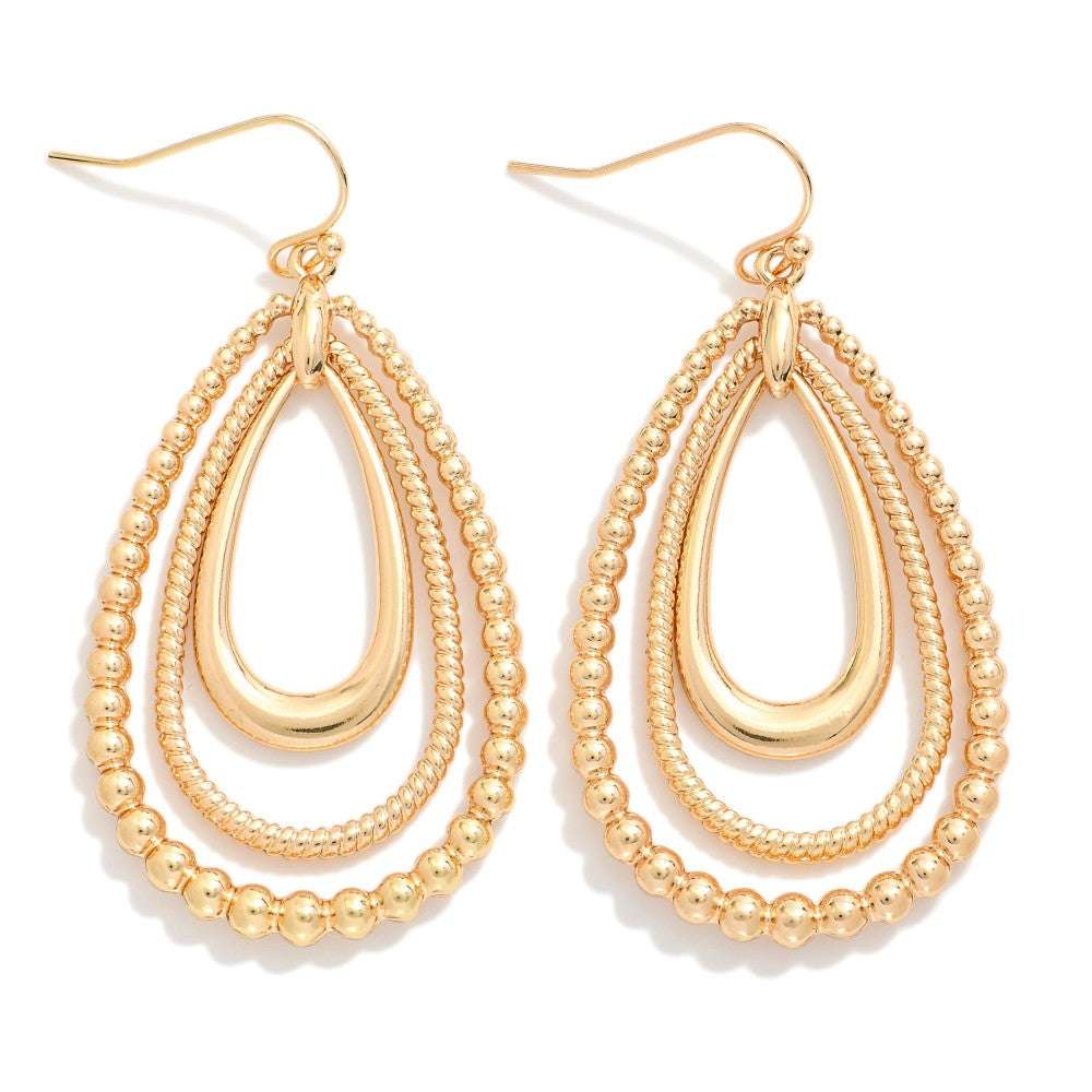 LINKED TEARDROP EARRINGS - GOLD