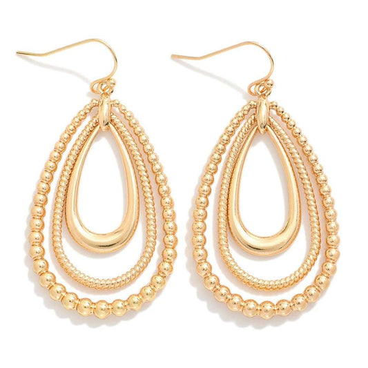LINKED TEARDROP EARRINGS - GOLD
