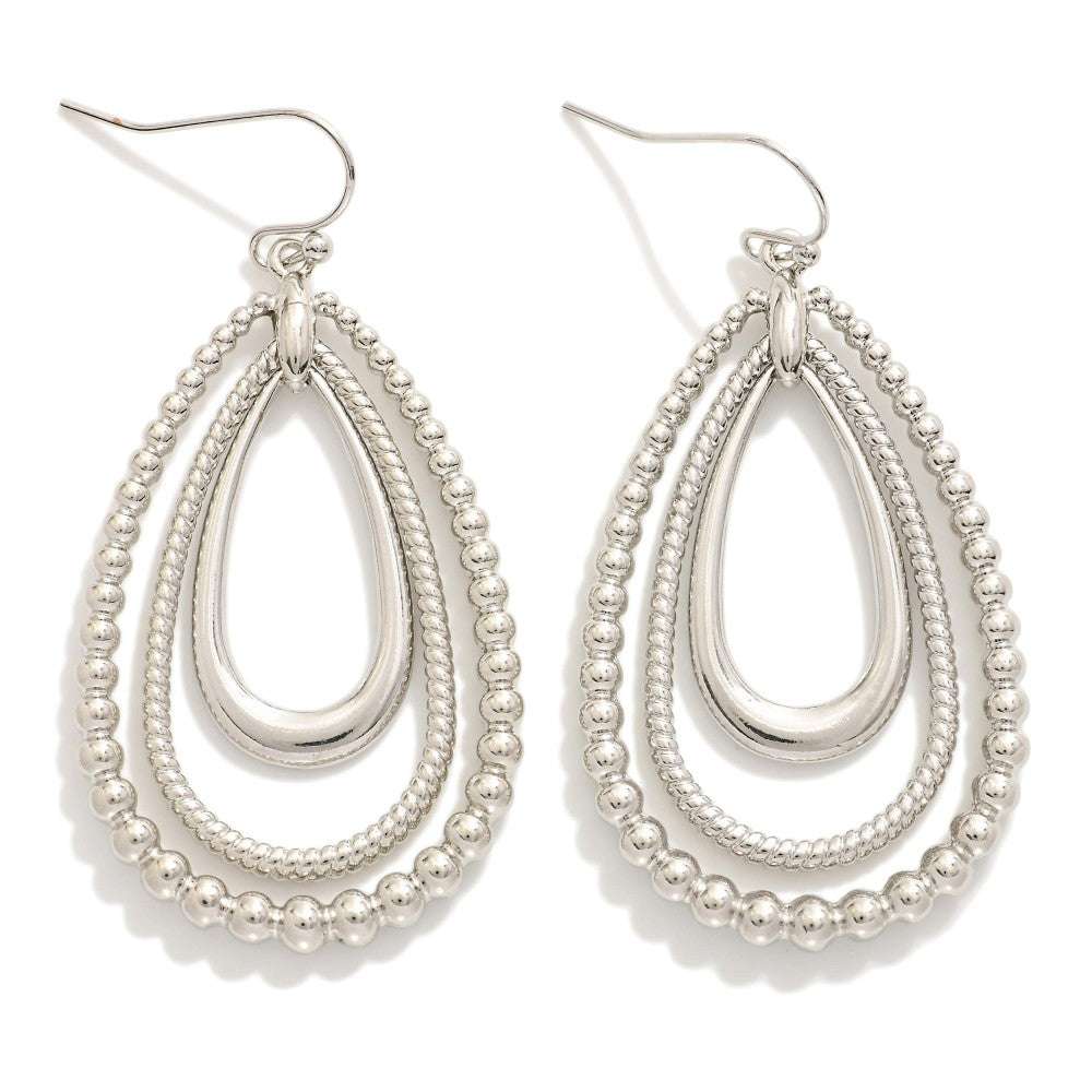 LINKED TEARDROP EARRINGS - SILVER
