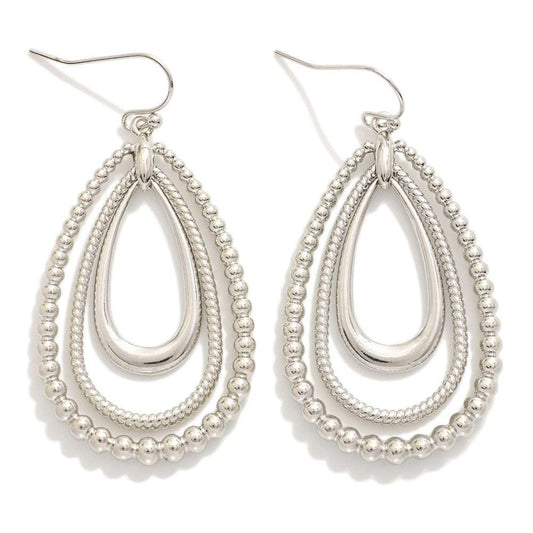 LINKED TEARDROP EARRINGS - SILVER