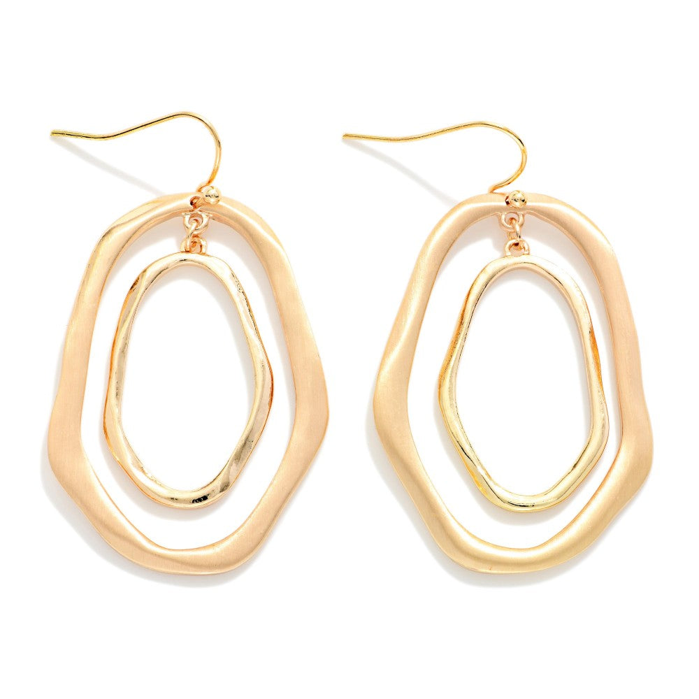 Irregular Circle Earrings - Gold