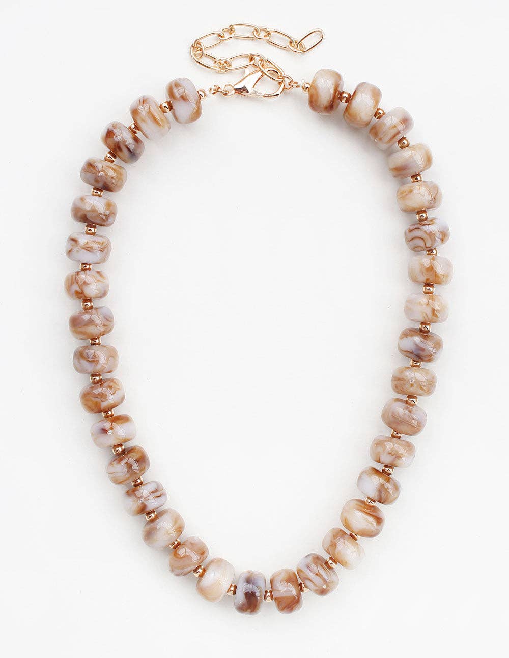 Natural/Cream Oval Beaded Chunky 16"-18" Necklace