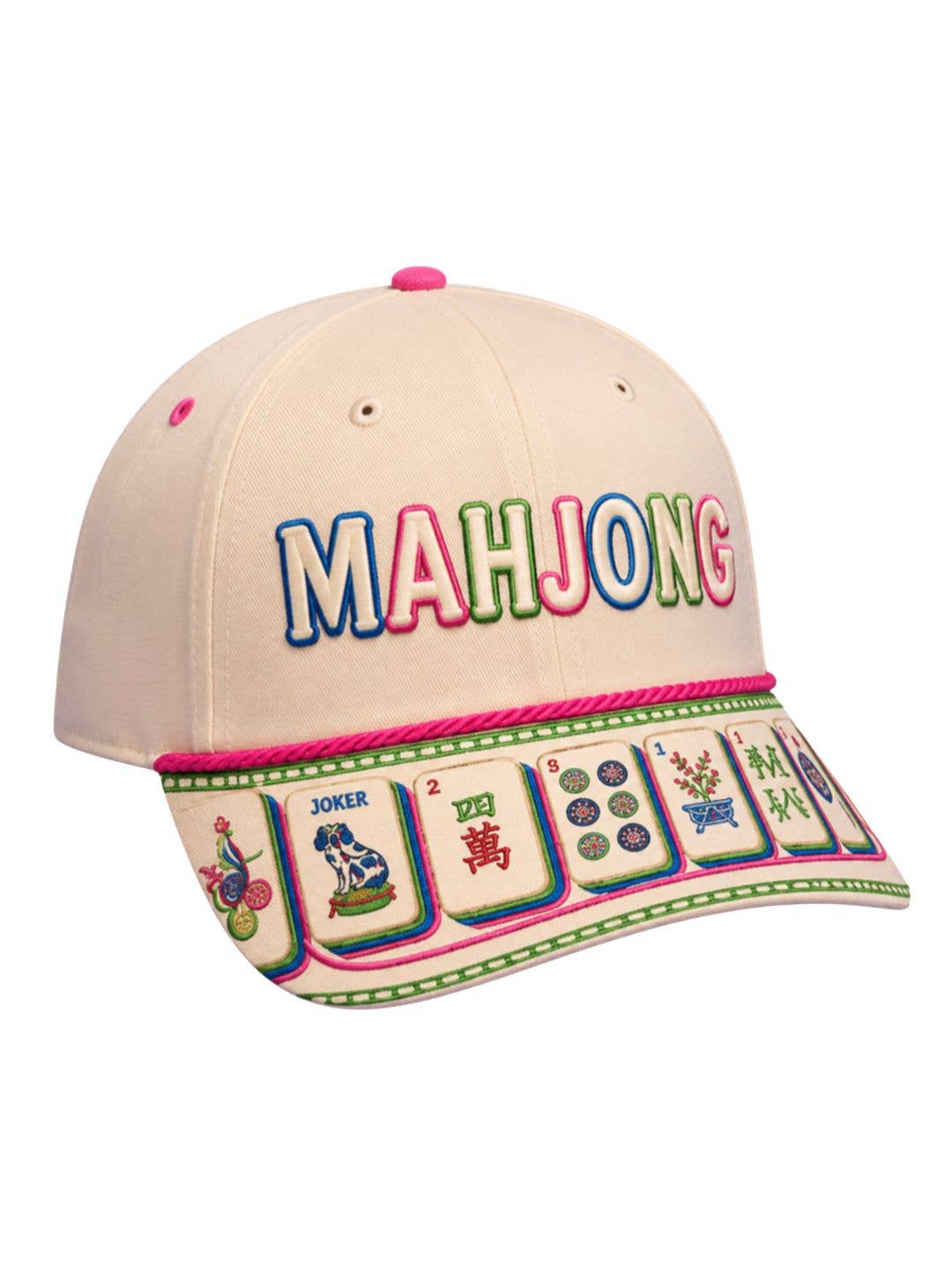 'Mahjong' on Tan Cap with Tile Bill