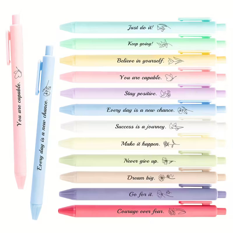 Inspirational Ballpoint Pens with Encouraging Messages