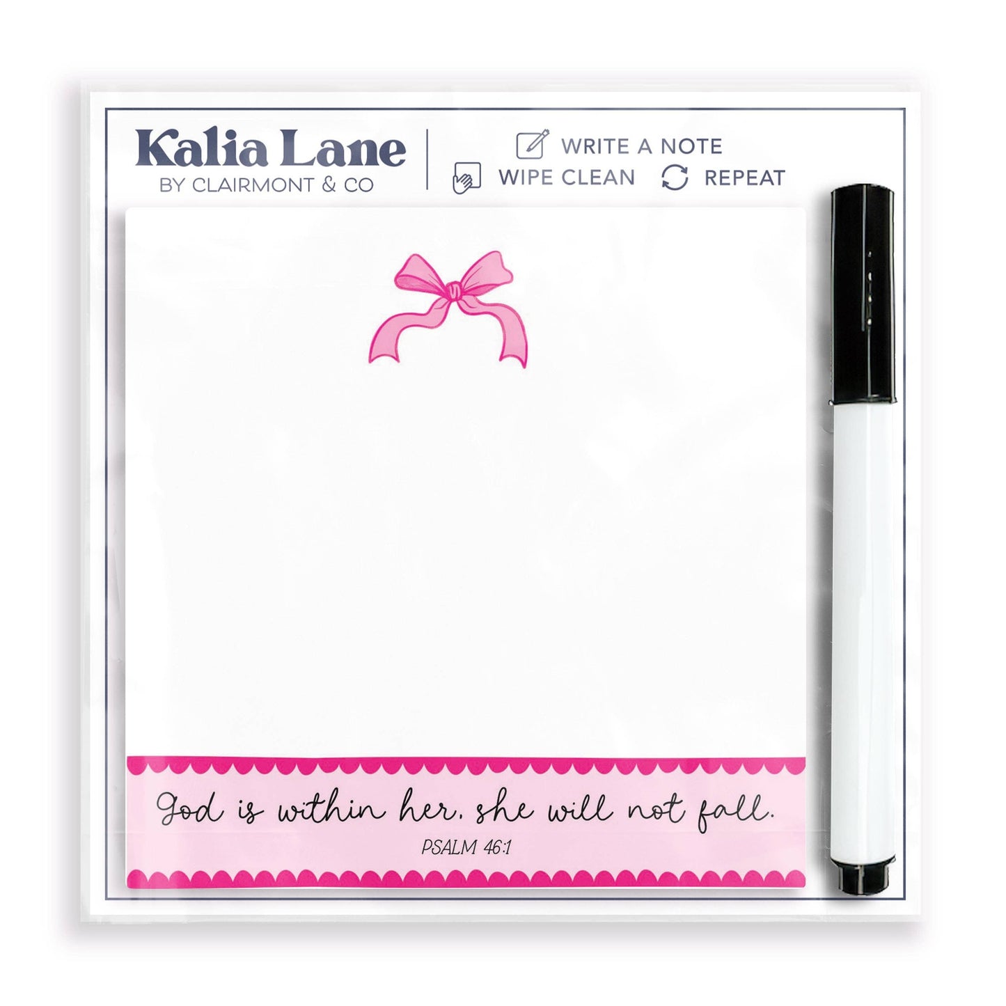 Stocking Stuffer,Pink Bows God Is Within Her Dry Erase Notes